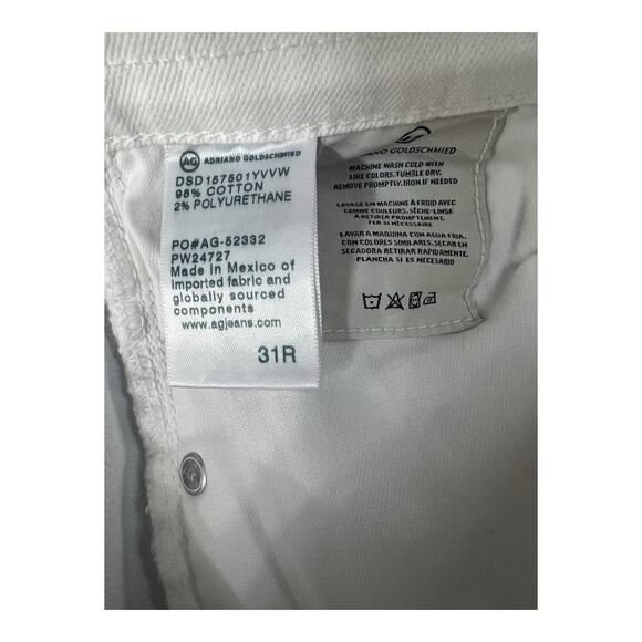Ag Denim Ex Boyfriend Slouchy Slim Jeans White Women’s NWT Size 31 - Picture 11 of 16